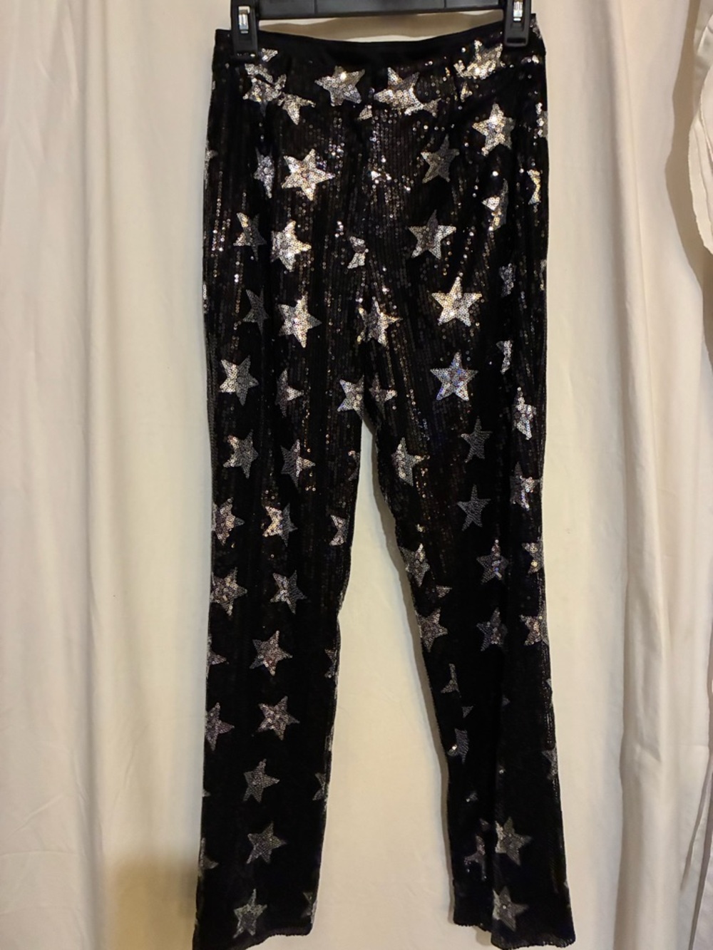 Blue B Black Sequins Star Pants